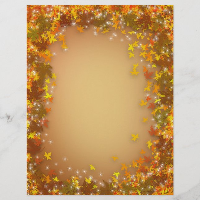 Autumn Fall leaves background for letter (Front)