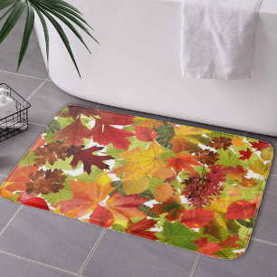 Autumn Fall Leaves Bath Mat