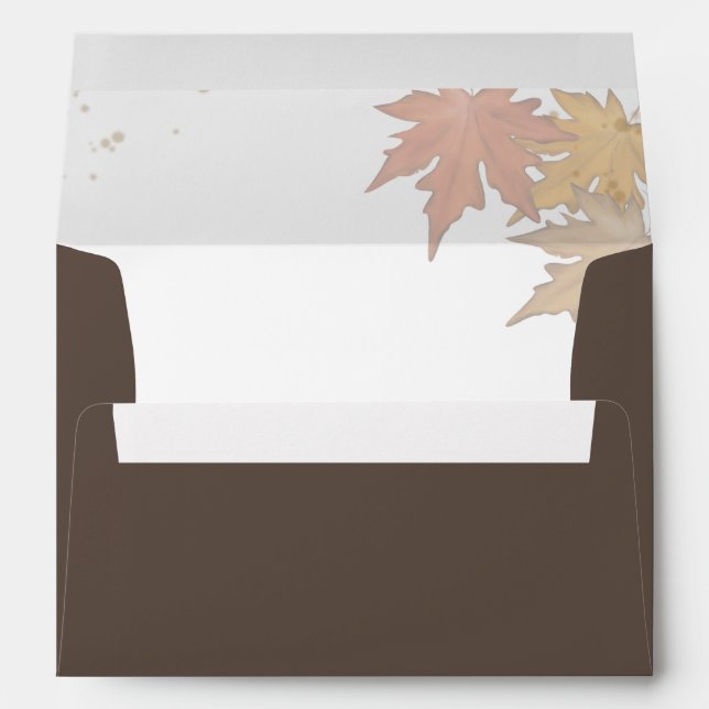 Autumn Fall Leaves Botanical Foliage Brown Envelope (Back (Bottom))