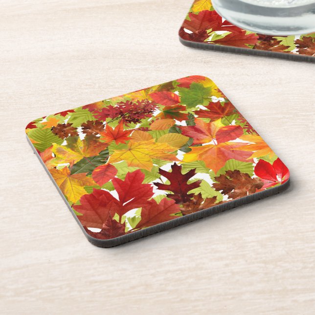 Autumn Fall Leaves Coaster (Left Side)