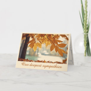 Autumn Fall Leaves Condolences Sympathy Thank You Card
