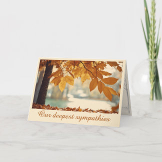 Autumn Fall Leaves Condolences Sympathy Thank You Card