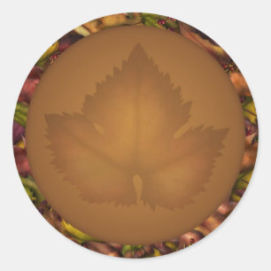 Autumn Fall leaves Cupcake Toppers Stickers