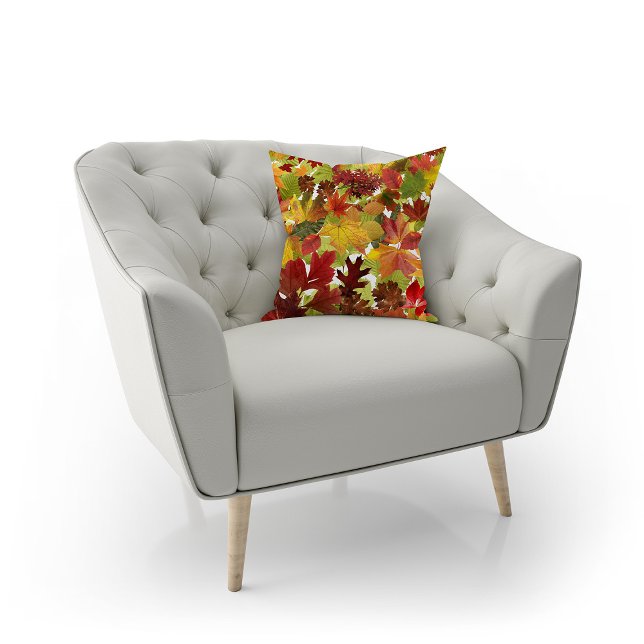 Autumn Fall Leaves Cushion (Autumn Fall Leaves Throw Pillow by Looly Elzayat
)