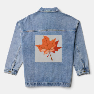 AUTUMN FALL LEAVES  DENIM JACKET