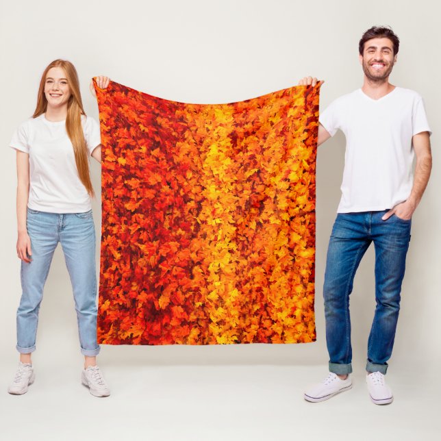 Autumn Fall Leaves Fleece Blanket (In Situ)
