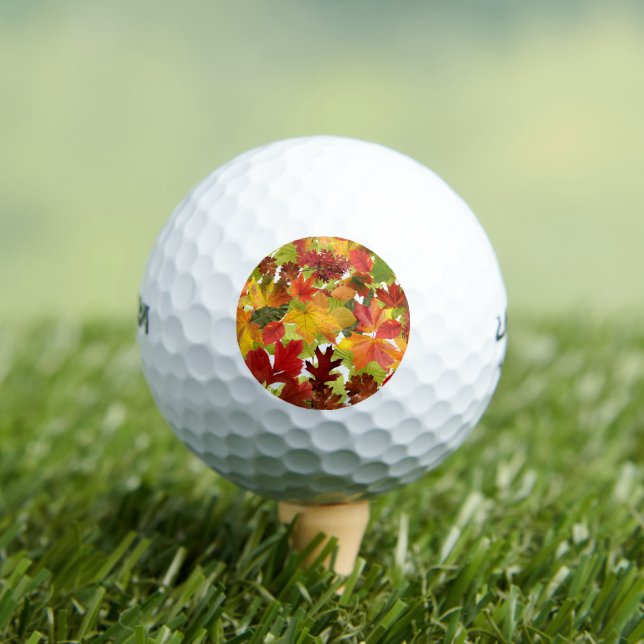 Autumn Fall Leaves Golf Balls (Insitu Tee)