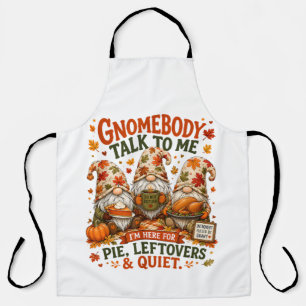 Autumn Fall Leaves Introvert Gnomes Thanksgiving Apron
