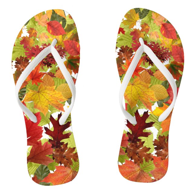 Autumn Fall Leaves Jandals (Footbed)