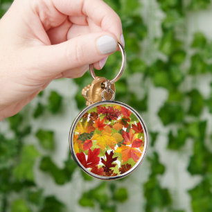 Autumn Fall Leaves Key Ring