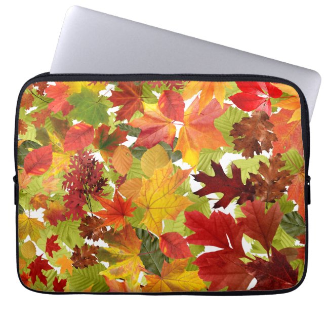 Autumn Fall Leaves Laptop Sleeve (Front)