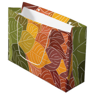 Autumn Fall Leaves Large Gift Bag