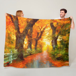 Autumn/Fall/Leaves/nature Fleece Blanket
