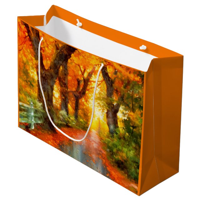 Autumn/Fall/Leaves/nature  Large Gift Bag (Front Angled)
