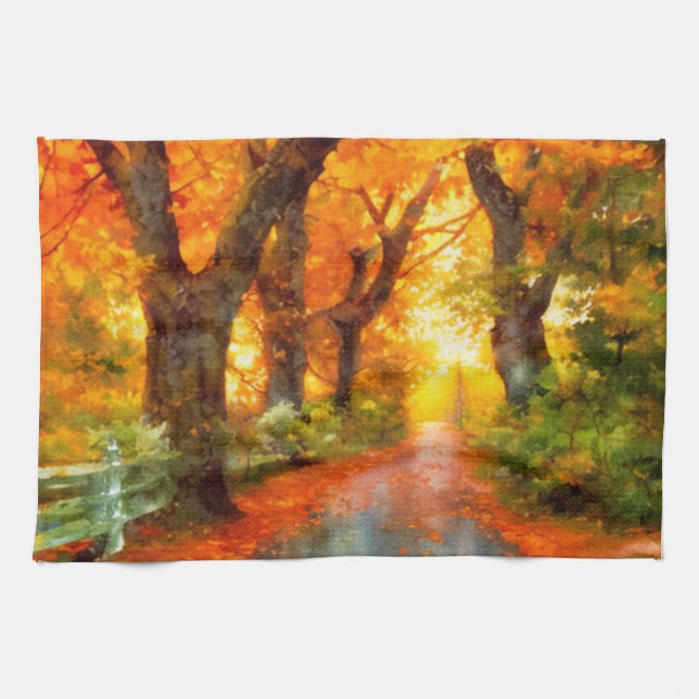 Autumn/Fall/Leaves/nature  Tea Towel (Horizontal)
