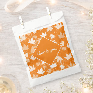 Autumn Fall Leaves Pattern Thank You Favour Bags
