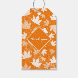 Autumn Fall Leaves Pattern Thank You Gift Tags
