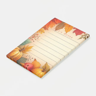 Autumn Fall Leaves Personalised Post-it Notes