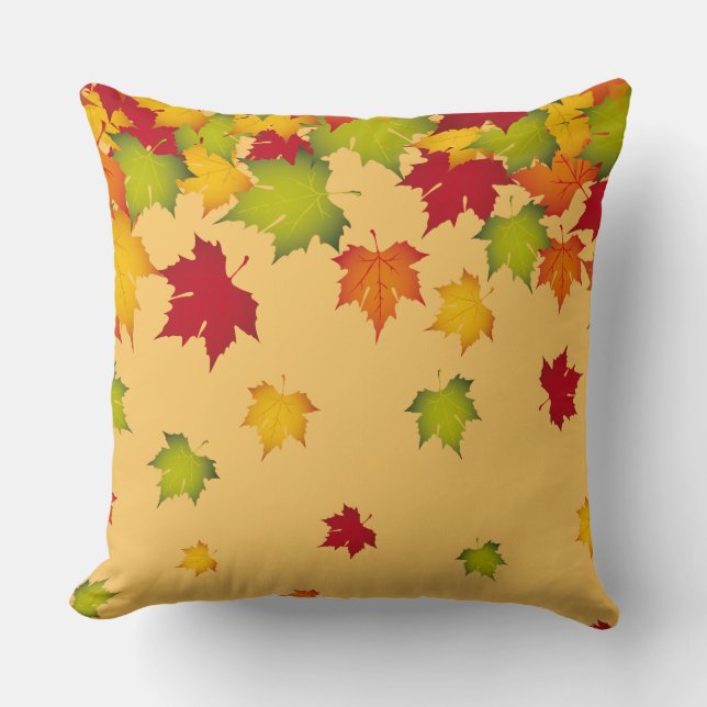 Autumn Fall Leaves Pillow (Front)