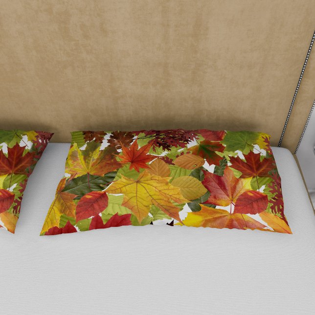 Autumn Fall Leaves Pillowcase (Autumn Fall Leaves Pillow Case by Looly Elzayat)
