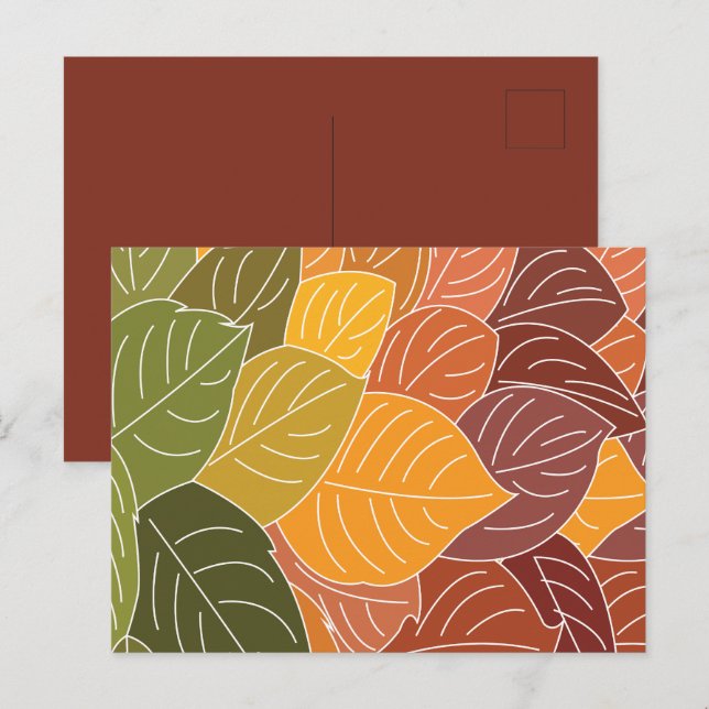 Autumn Fall Leaves Postcard (Front/Back)