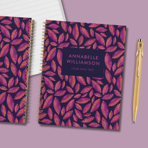 Autumn Fall Leaves Purple Notebook