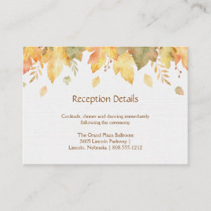 Autumn Fall Leaves Reception Cards