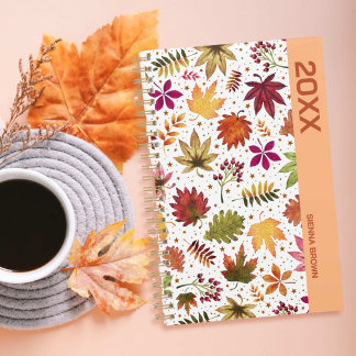 Autumn Fall Leaves Rustic Planner