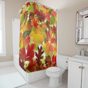 Autumn Fall Leaves Shower Curtain