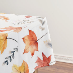 Autumn Fall Leaves Terracotta Brown Boho Pattern  Tablecloth