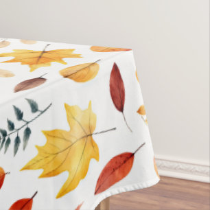 Autumn Fall Leaves Terracotta Brown Boho Pattern  Tablecloth