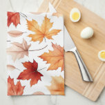 Autumn Fall Leaves Terracotta Brown Boho Pattern  Tea Towel<br><div class="desc">Autumn Fall Leaves Terracotta Brown Boho Pattern Fall Home Kitchen decor</div>