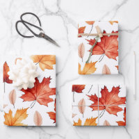 Autumn Fall Leaves Terracotta Brown Boho Pattern