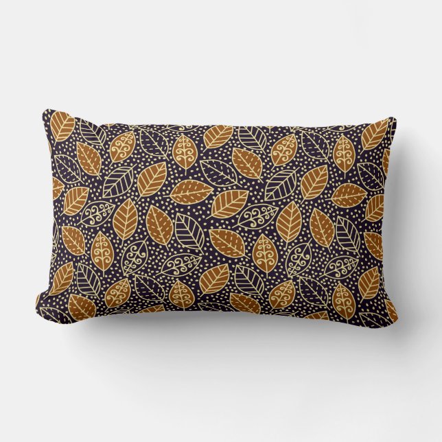Autumn Fall Leaves Throw Pillow (Front)