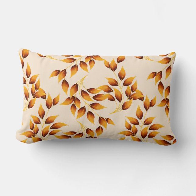 Autumn Fall Leaves Throw Pillow (Front)