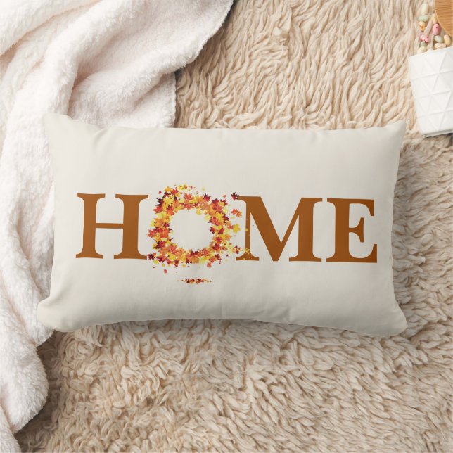 Autumn Fall Leaves Throw Pillow (Blanket)