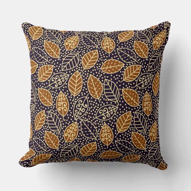 Autumn Fall Leaves Throw Pillow (Front)