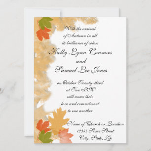 Autumn Fall Leaves Wedding Invitation