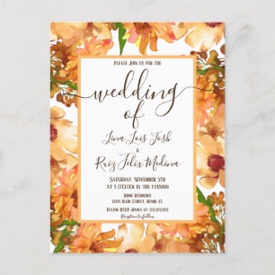 Autumn Fall Love Greenery Rustic Wedding Postcard