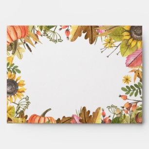 Autumn Fall Maple Leaves Pumpkin Wedding Welcome Envelopes