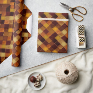 Autumn Fall Modern Argyle Pattern No16 Wrapping Paper
