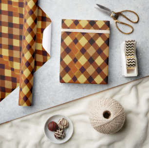 Autumn Fall Modern Argyle Pattern No18 Wrapping Paper