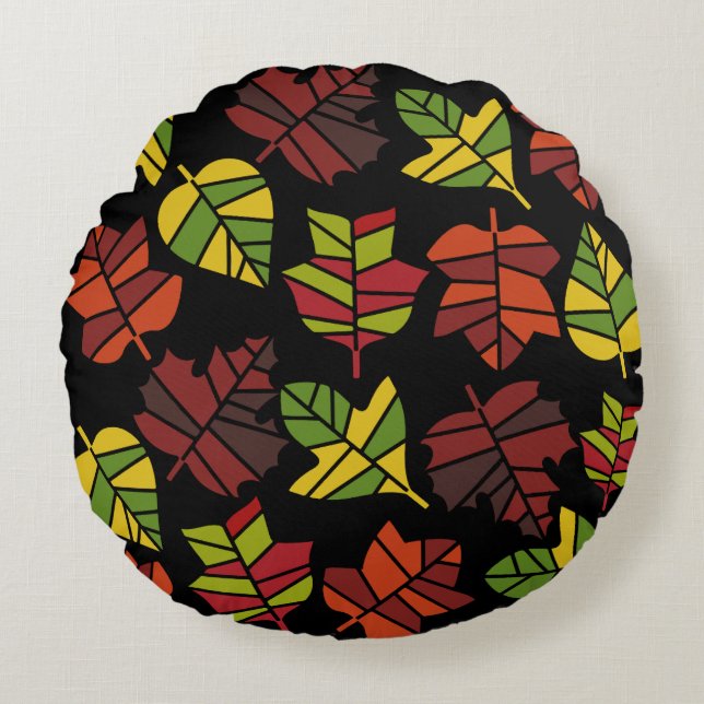 Autumn Fall Nature Transition Round Cushion (Front)