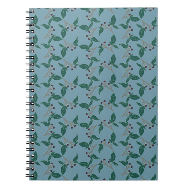 Autumn Fall Notebook with blackberry pattern (Front)