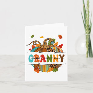 Autumn Fall Outfit Granny Thankful Grateful Blesse Card