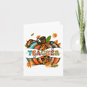 Autumn Fall Outfit Teacher Thankful Grateful Bless Card