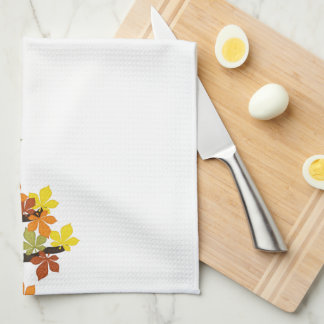Autumn, Fall Owl with Sunflowers Tea Towel