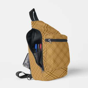 Autumn Fall Plaid Tartan 1 Diagonal Sling Bag