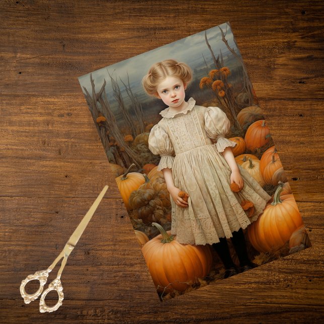 Autumn Fall Pumpkin Girl Thanksgiving Decoupage Tissue Paper (Creator Uploaded)