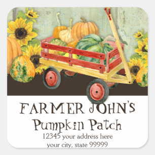 Autumn Fall Pumpkin Patch Harvest Farm Businesses Square Sticker